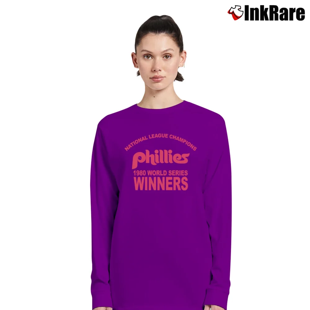 Women’s 1980s Philadelphia Phillies World Series Champions Long-Sleeve Top in purple | Sleek, Versatile, All-Season
