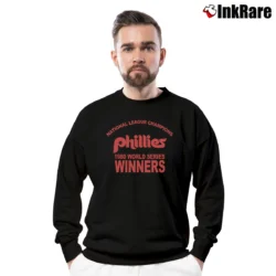 Men’s 1980s Philadelphia Phillies World Series Champions Crewneck Sweatshirt in black | Cozy Fabric, Clean Style