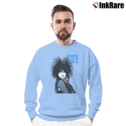 Men’s 1980s Siouxsie Sioux Band Tour Crewneck Sweatshirt in light blue | Cozy Fabric, Clean Style