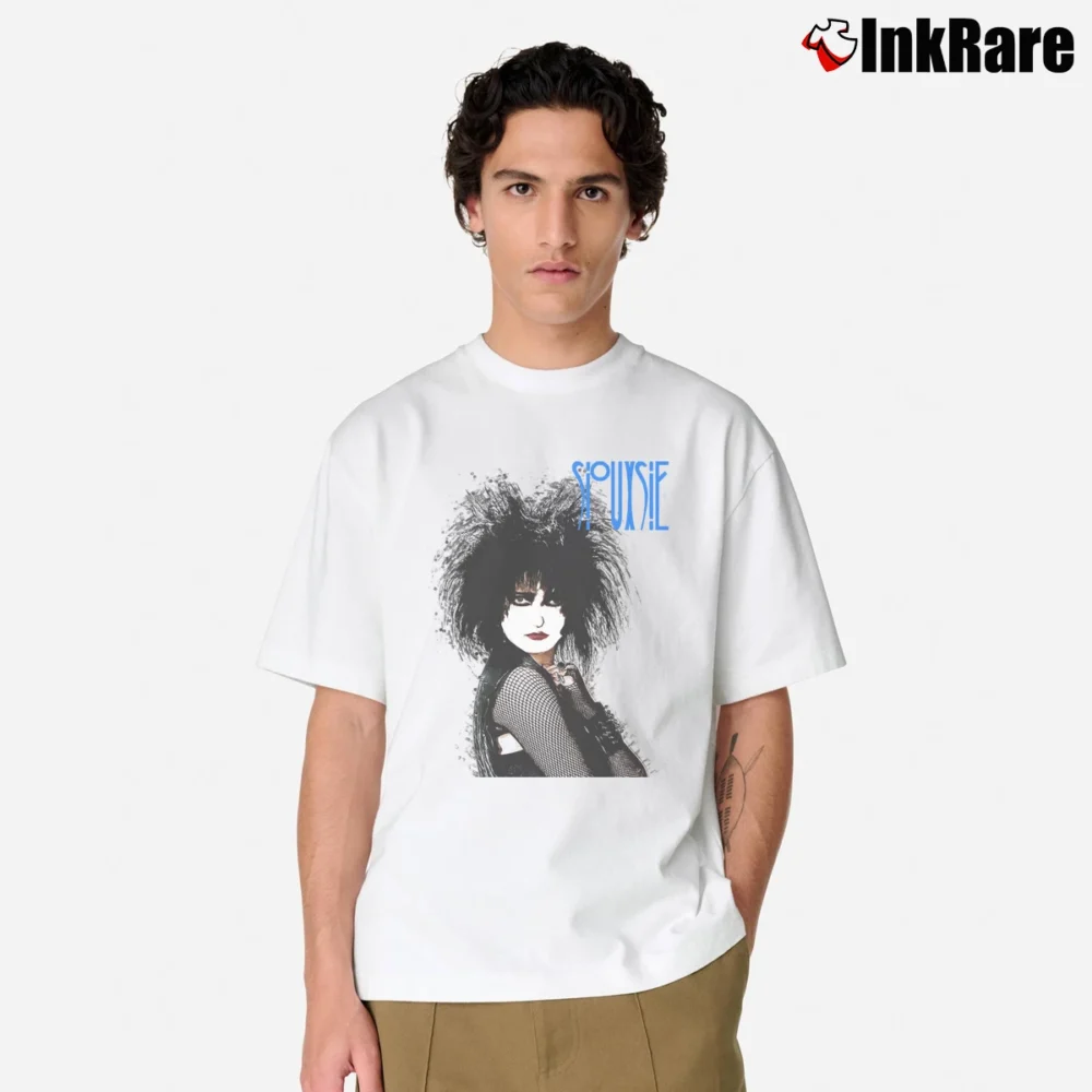 Men’s 1980s Siouxsie Sioux Band Tour Classic T-Shirt in white | Soft, Breathable Everyday Wear