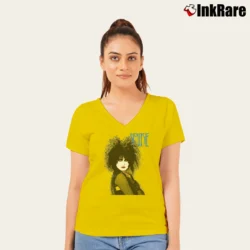 Women’s 1980s Siouxsie Sioux Band Tour V-Neck Tee in yellow | Chic Neckline, Soft Texture
