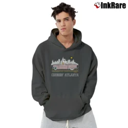 Men’s 1980s Snoopy Woodstock Cruisin Atlanta Pullover Hoodie in charcoal | Cozy, Durable, Modern Fit