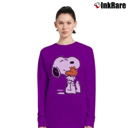 Women’s 1980s Snoopy Woodstock Hugging Long-Sleeve Top in purple | Sleek, Versatile, All-Season