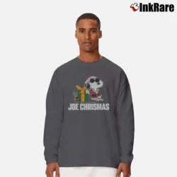 Men’s 1980s Snoopy Woodstock Joe Christmas Long-Sleeve Shirt in charcoal | Sleek, Lightweight, Year-Round Wear