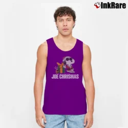Men’s 1980s Snoopy Woodstock Joe Christmas Tank Top in purple | Breathable, Active-Friendly Design