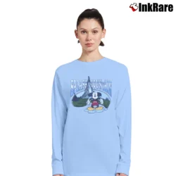 Women’s 1980s Splash Mountain Mickey Mouse Disney Long-Sleeve Top in light blue | Sleek, Versatile, All-Season