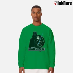 Men’s 1980s Star Wars Return Of The Jedi Luke Darth Vader Cartoon Long-Sleeve Shirt in irish green | Sleek, Lightweight, Year-Round Wear