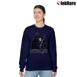 Women’s 1980s Star Wars Return Of The Jedi Luke Darth Vader Cartoon Relaxed Sweatshirt in navy | Soft, Laid-Back Vibe