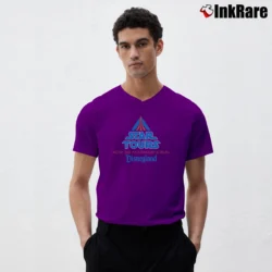 Men’s 1980s Star Wars Star Tours Disneyland Graphic V-Neck Tee in purple | Sharp, Breathable, Everyday Staple