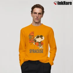 Men’s 1980s Syracuse University Snoopy Long-Sleeve Shirt in orange | Sleek, Lightweight, Year-Round Wear
