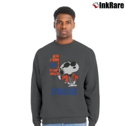 Men’s 1980s Syracuse University Snoopy Crewneck Sweatshirt in charcoal | Cozy Fabric, Clean Style