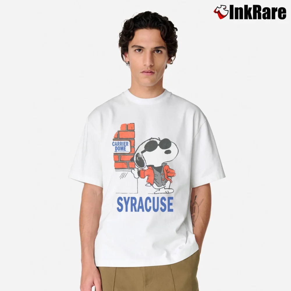 Men’s 1980s Syracuse University Snoopy Classic T-Shirt in white | Soft, Breathable Everyday Wear