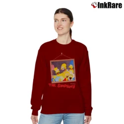 Women’s 1980s The Simpsons 80s 90s Comedy Cartoon Relaxed Sweatshirt in maroon | Soft, Laid-Back Vibe