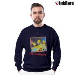 Men’s 1980s The Simpsons 80s 90s Comedy Cartoon Crewneck Sweatshirt in navy | Cozy Fabric, Clean Style