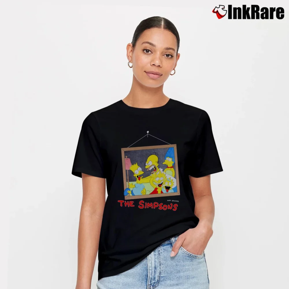 Women’s 1980s The Simpsons 80s 90s Comedy Cartoon Signature T-Shirt in black | Soft, Flattering Fit