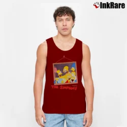 Men’s 1980s The Simpsons 80s 90s Comedy Cartoon Tank Top in maroon | Breathable, Active-Friendly Design