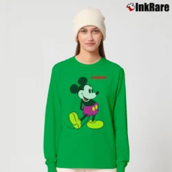 Women’s 1980s Vintage Hawaii Mickey Mouse Long-Sleeve Top in irish green | Sleek, Versatile, All-Season