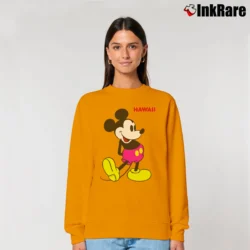 Women’s 1980s Vintage Hawaii Mickey Mouse Relaxed Sweatshirt in orange | Soft, Laid-Back Vibe