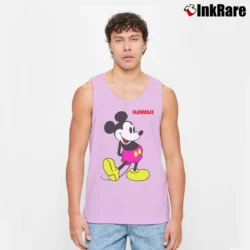 Men’s 1980s Vintage Hawaii Mickey Mouse Tank Top in light pink | Breathable, Active-Friendly Design