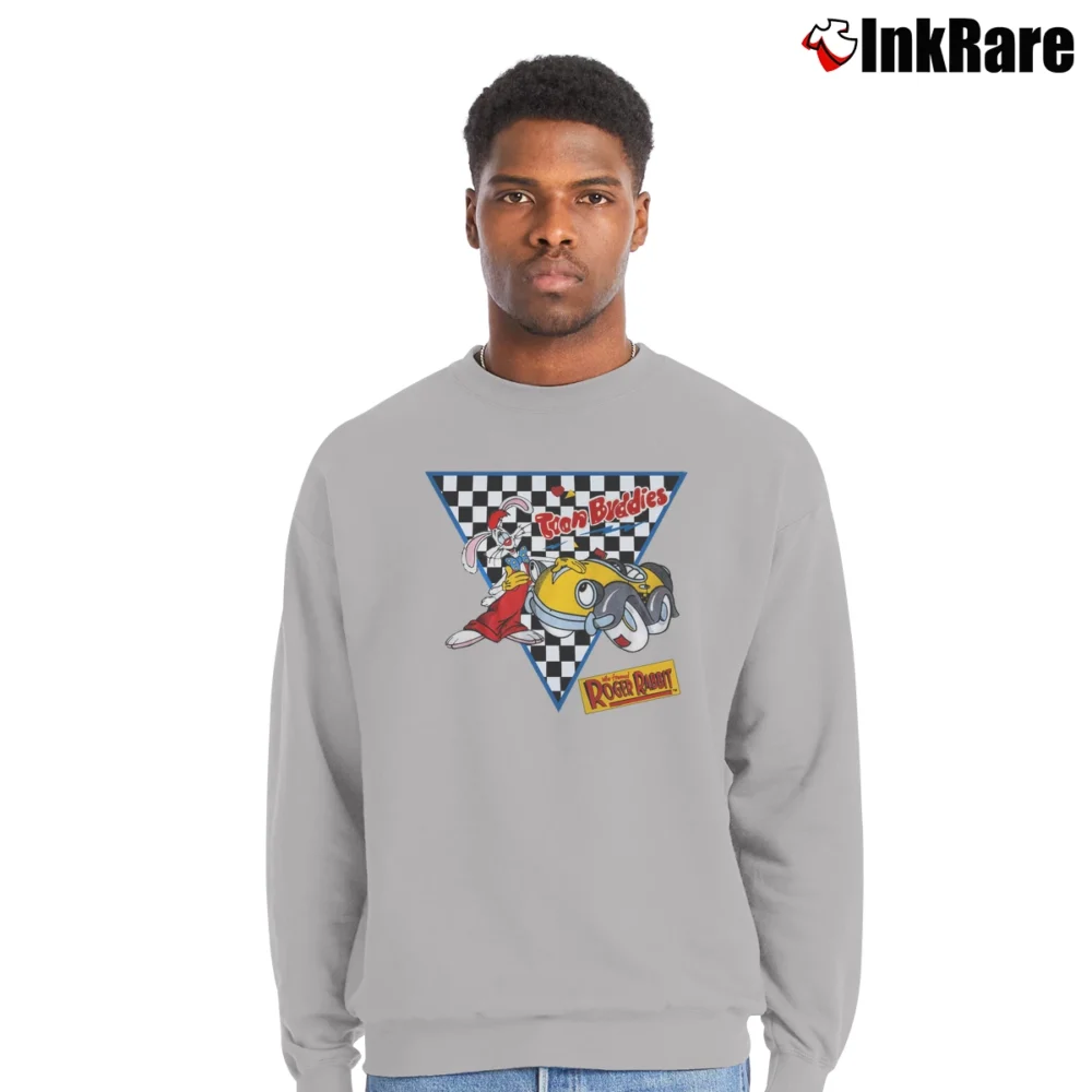 Men’s 1980s Who Framed Roger Rabbit Disney Movie Promo Crewneck Sweatshirt in sport grey | Cozy Fabric, Clean Style