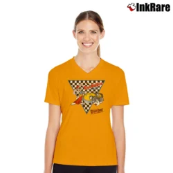 Women’s 1980s Who Framed Roger Rabbit Disney Movie Promo V-Neck Tee in orange | Chic Neckline, Soft Texture