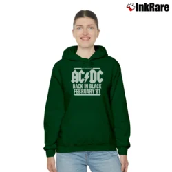 Women’s 1981 Acdc Back In Black Australian Tour for Rock Fans Cozy Hoodie in forest green | Warm, Structured, Stylish