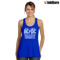 Women’s 1981 Acdc Back In Black Australian Tour for Rock Fans Tank Top in royal blue | Lightweight, Movement-Friendly