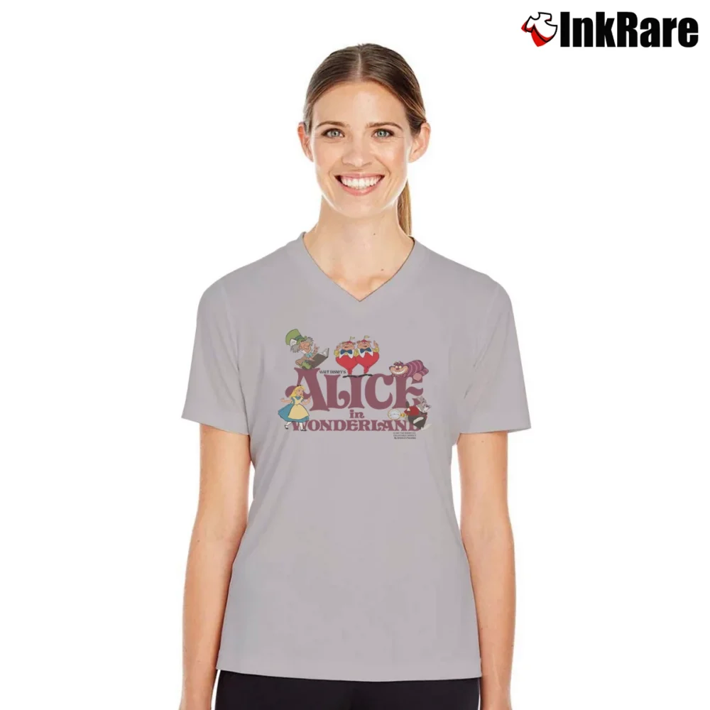 Women’s 1981 Alice In Wonderland Disney V-Neck Tee in sport grey | Chic Neckline, Soft Texture