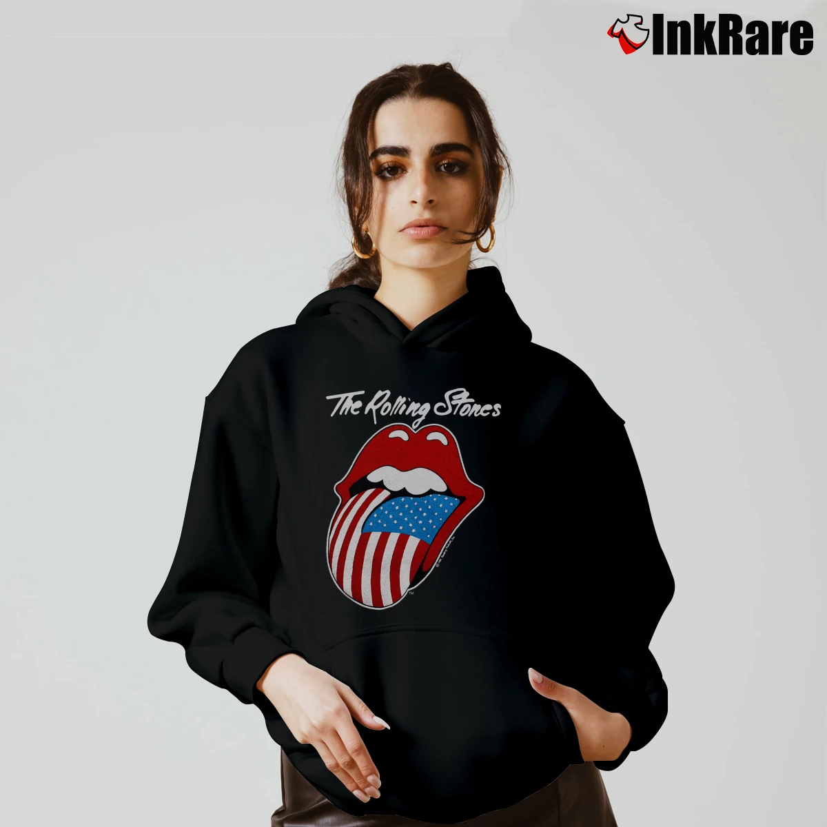 Women’s 1981 Rolling Stones Tour Cozy Hoodie in black | Warm, Structured, Stylish