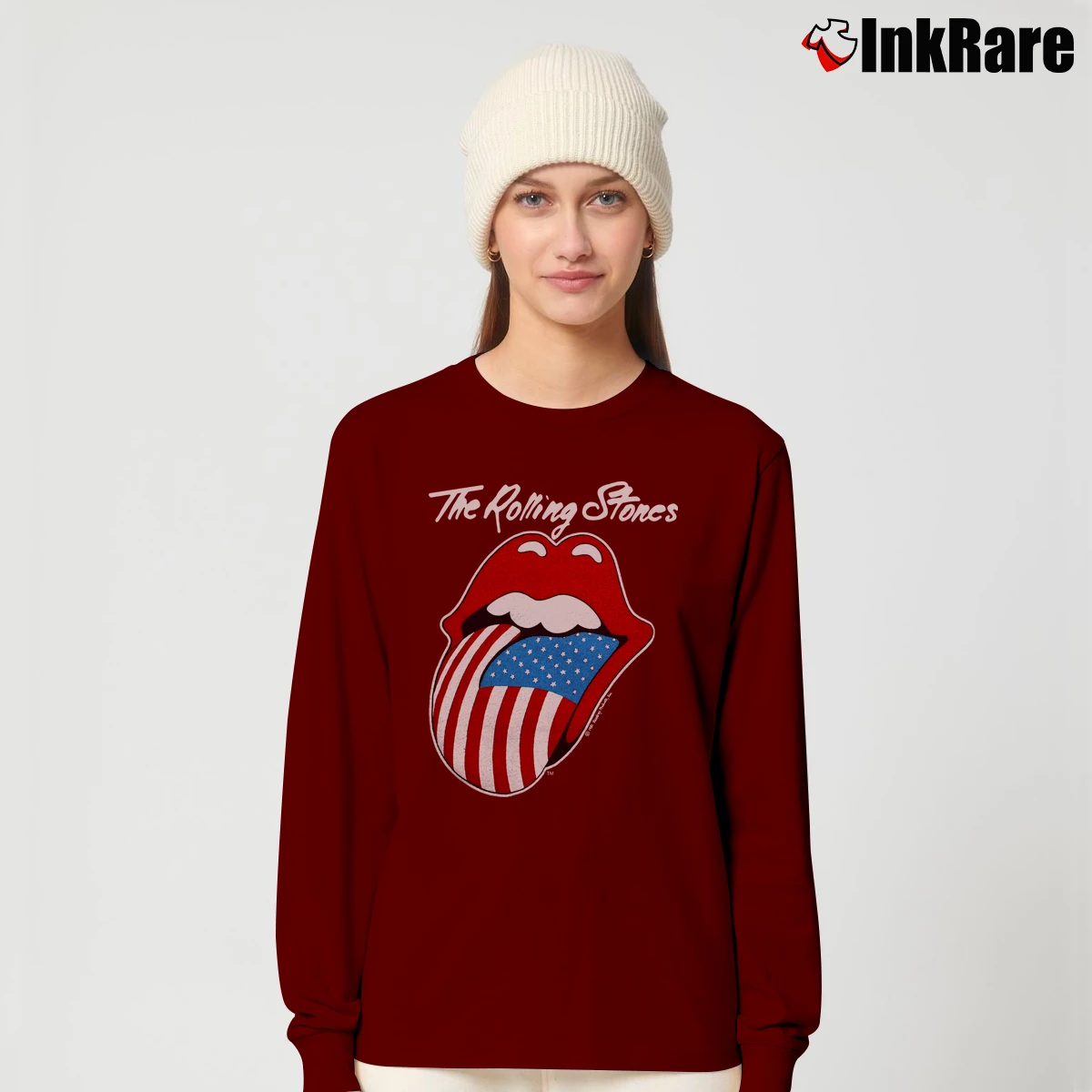 Women’s 1981 Rolling Stones Tour Long-Sleeve Top in maroon | Sleek, Versatile, All-Season