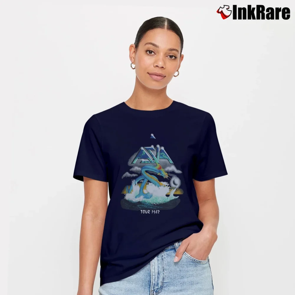 Women’s 1982 Asia Dragon Rock Tour Vintage Signature T-Shirt in navy | Soft, Flattering Fit