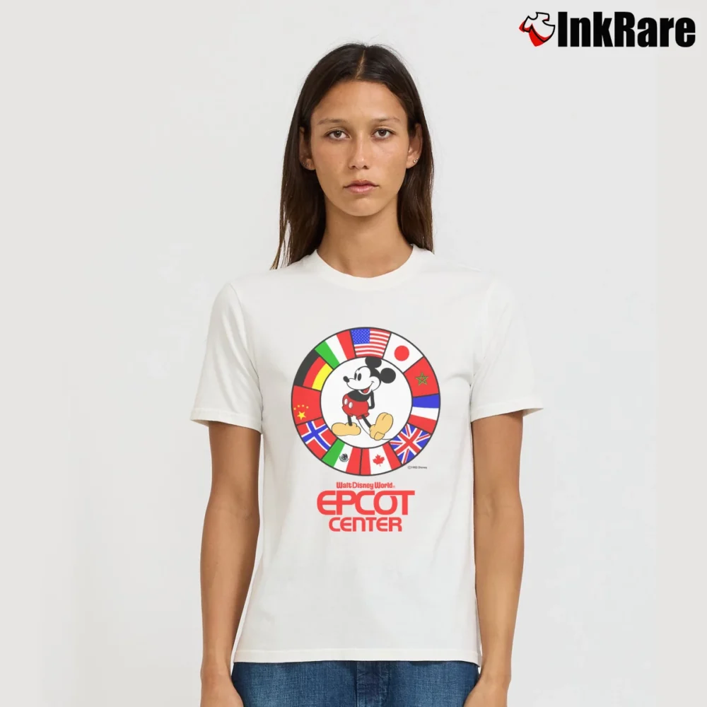 Women’s 1982 Epcot Center Disney Vintage Signature T-Shirt in white | Soft, Flattering Fit