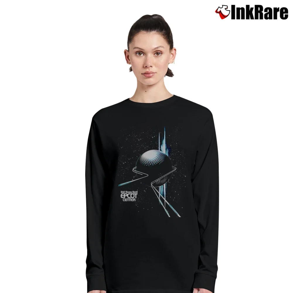 Women’s 1982 Epcot Center Roller Coaster Disney Promo Long-Sleeve Top in black | Sleek, Versatile, All-Season