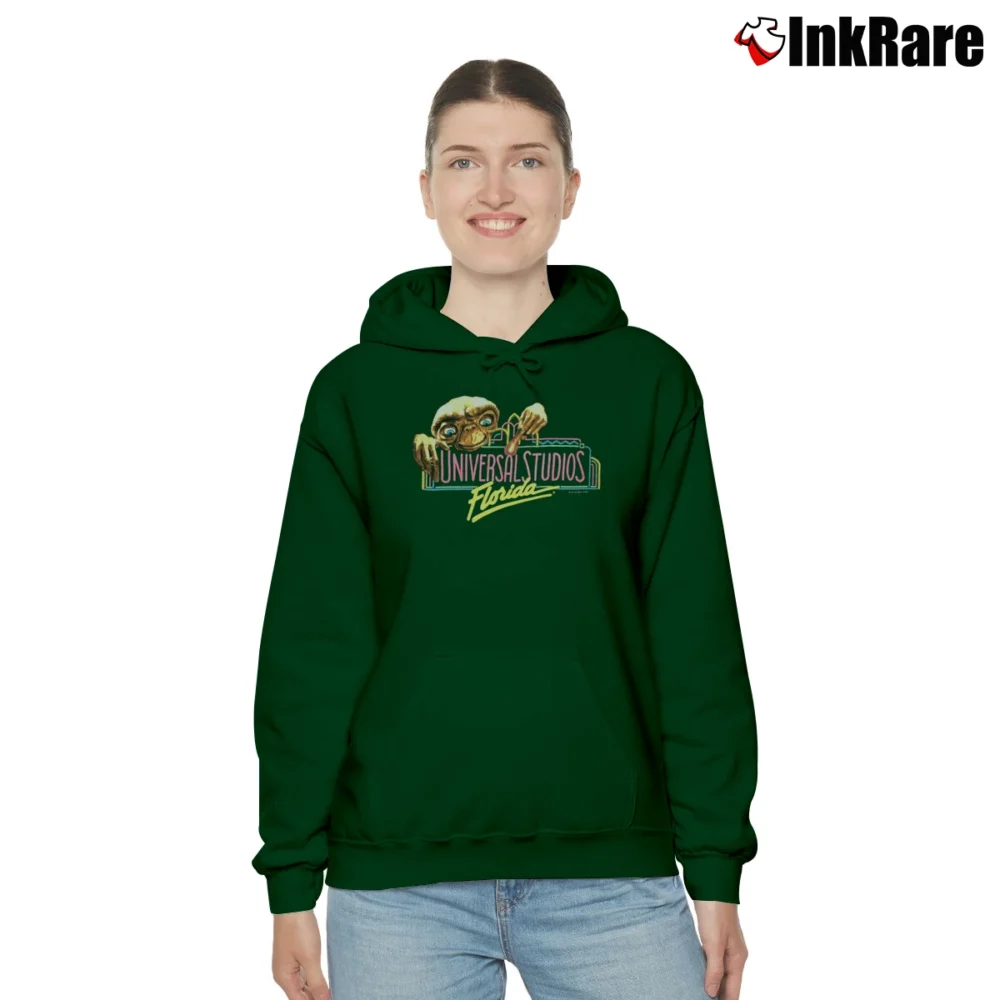 Women’s 1982 Et Universal Studios Florida Cozy Hoodie in forest green | Warm, Structured, Stylish