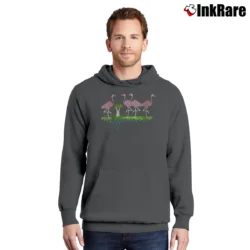 Men’s 1983 Dallas Alice Flamingo Animals Zoo Pullover Hoodie in charcoal | Cozy, Durable, Modern Fit