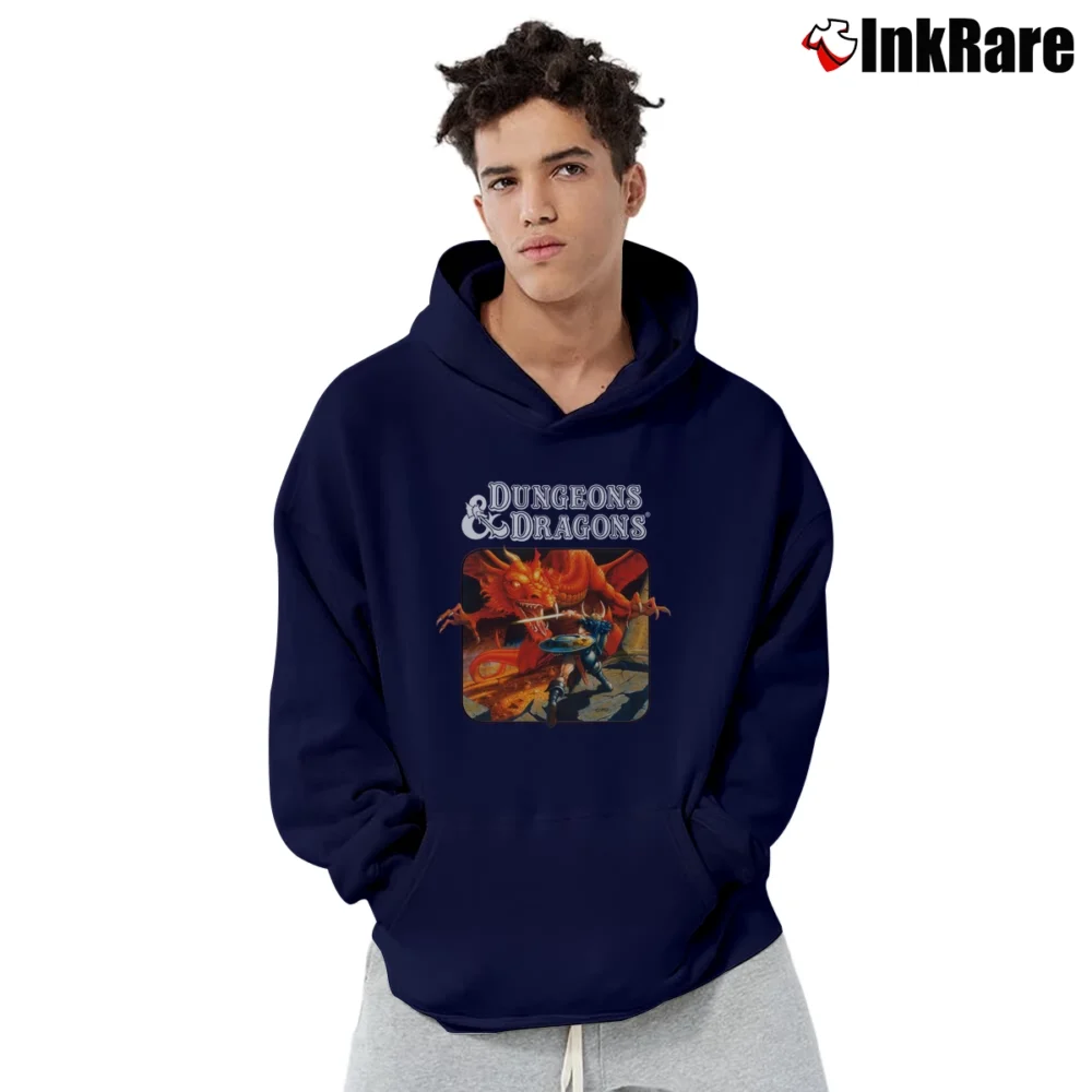 Men’s 1983 Dungeons And Dragons Players Manual Pullover Hoodie in navy | Cozy, Durable, Modern Fit
