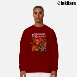 Men’s 1983 Dungeons And Dragons Players Manual Long-Sleeve Shirt in maroon | Sleek, Lightweight, Year-Round Wear