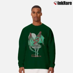 Men’s 1983 Norwescon Seattle Sci - fi Fantasy Dragon Long-Sleeve Shirt in forest green | Sleek, Lightweight, Year-Round Wear