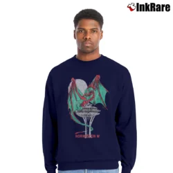 Men’s 1983 Norwescon Seattle Sci - fi Fantasy Dragon Crewneck Sweatshirt in navy | Cozy Fabric, Clean Style