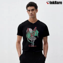 Men’s 1983 Norwescon Seattle Sci - fi Fantasy Dragon V-Neck Tee in black | Sharp, Breathable, Everyday Staple