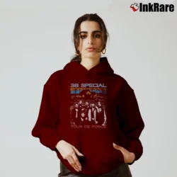 Women’s 1984 38 Special Tour Rock Cozy Hoodie in maroon | Warm, Structured, Stylish