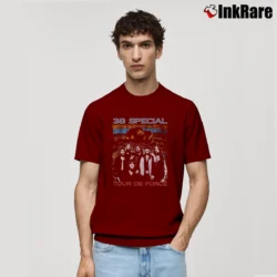 Men’s 1984 38 Special Tour Rock Classic T-Shirt in maroon | Soft, Breathable Everyday Wear