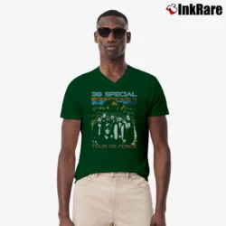 Men’s 1984 38 Special Tour Rock V-Neck Tee in forest green | Sharp, Breathable, Everyday Staple