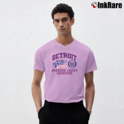Men’s 1984 Detroit Tigers AL Champions V-Neck Tee in light pink | Sharp, Breathable, Everyday Staple
