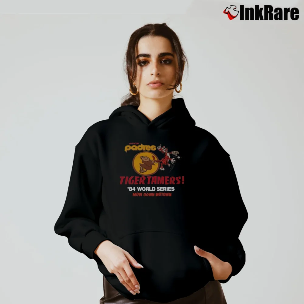 Women’s 1984 Padres Tiger Tamers Motown World Series Cozy Hoodie in black | Warm, Structured, Stylish