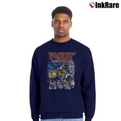 Men’s 1984 Ratt Out Of The Cellar Tour Crewneck Sweatshirt in navy | Cozy Fabric, Clean Style