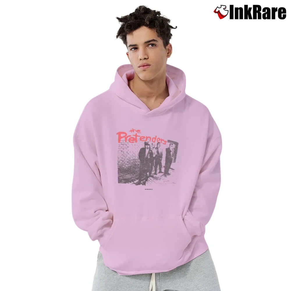 Men’s 1984 The Pretenders Punk Tour Pullover Hoodie in light pink | Cozy, Durable, Modern Fit