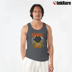 Men’s 1985 Dio Sacred Heart Album Tour Dragon Band Tank Top in charcoal | Breathable, Active-Friendly Design