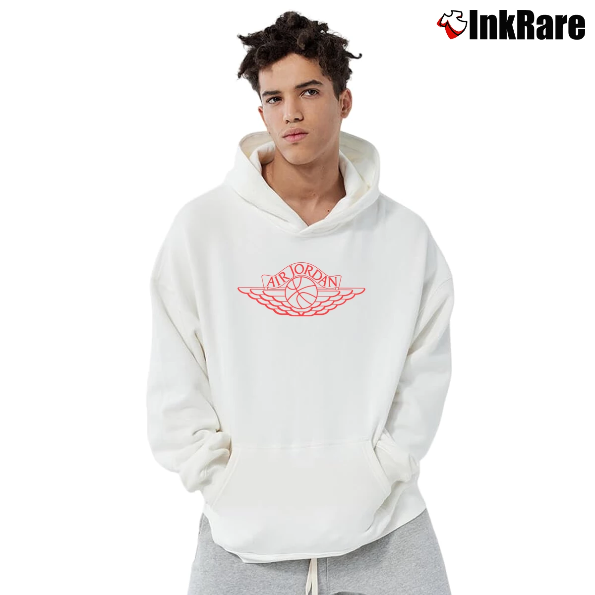 Men’s 1985 Nike Air Jordan Wings Logo Pullover Hoodie in white | Cozy, Durable, Modern Fit
