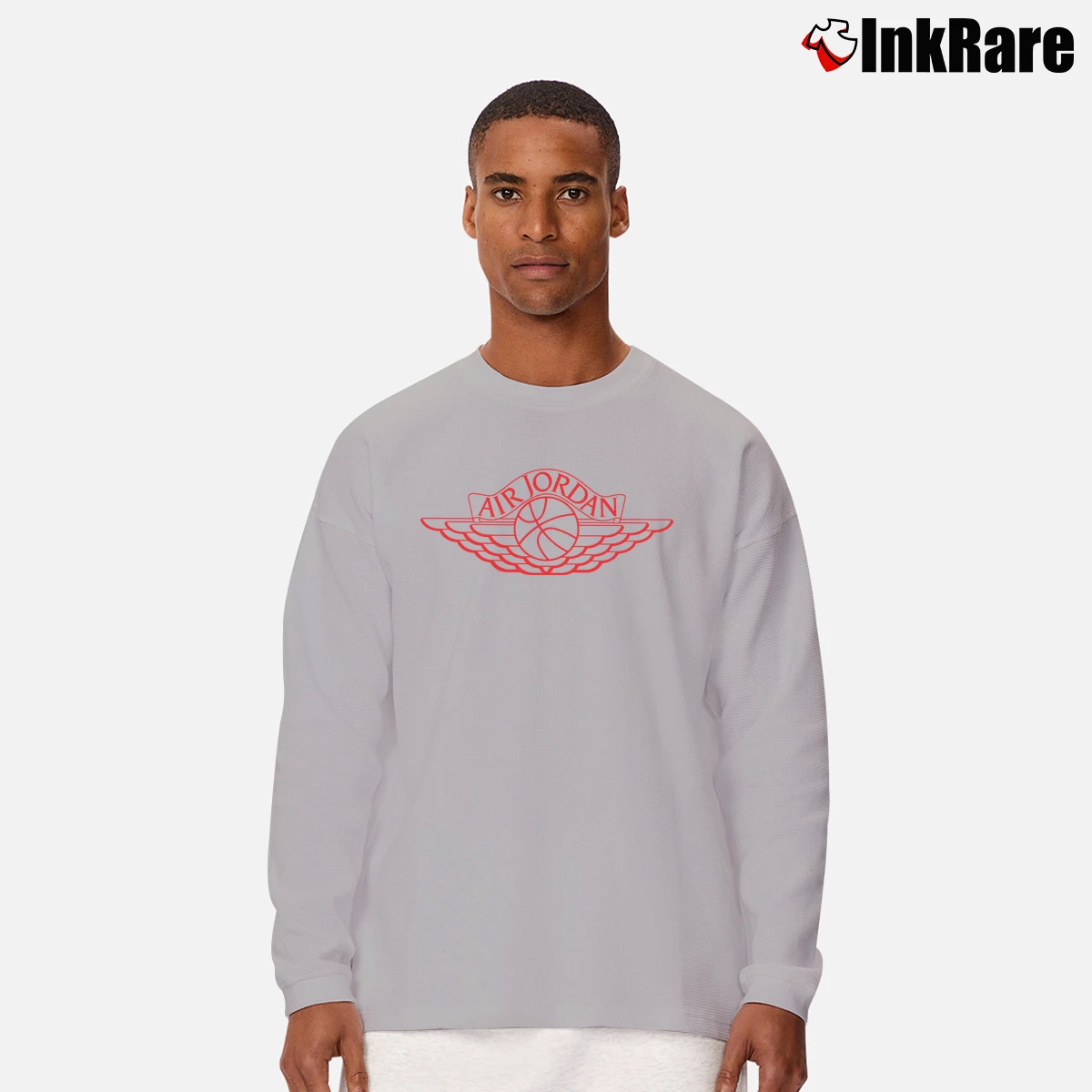 Men’s 1985 Nike Air Jordan Wings Logo Long-Sleeve Shirt in sport grey | Sleek, Lightweight, Year-Round Wear